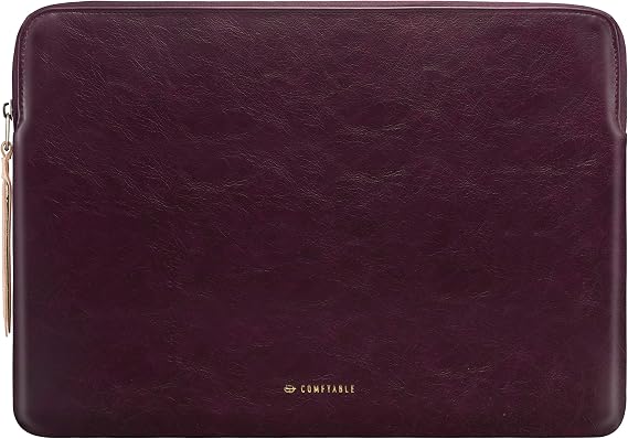 Comfyable Deri Dizüstü Bilgisayar Kılıfı 16 İnç MacBook Pro M4 2024 ve 15 İnç MacBook Air M4 M3 M2 2025, Berry Brown ile Uyumlu