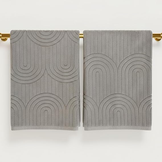 Decorative Hand Towels Set of 2 - Soft Boho Cotton for Bathroom or Kitchen | Absorbent, Lightweight and Quick Drying - Perfect to Elevate Any Bath Decoration at Home