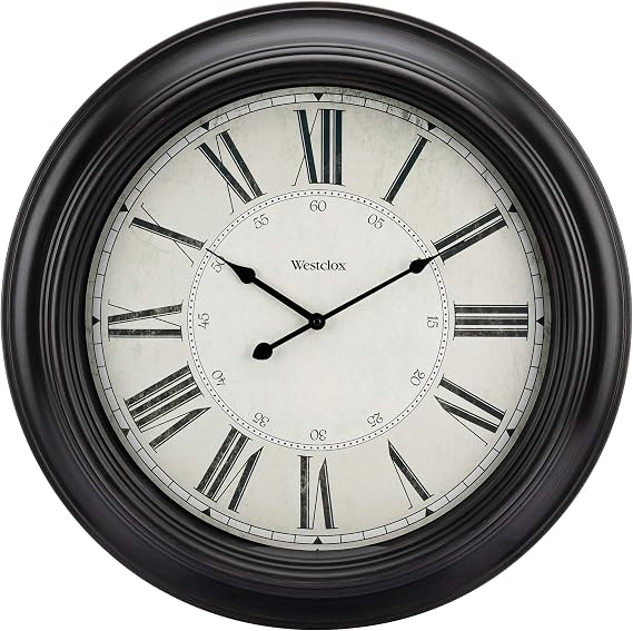 Westclox 24" Large Decorative Wall Clock 32213VBK, Black, 24 inches