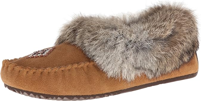 Manitobah Street Moccasin - Womens Outdoor Slipper, Fleece-Lined, Suede Leather, Turtle Rubber Sole