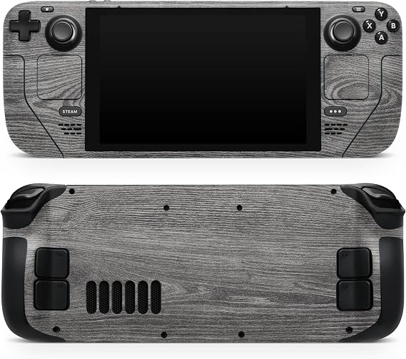 Compatible with Steam Deck - PC Skin Decal Protective Scratch Resistant Vinyl Wrap Gaming Cover - Smooth Gray Wood V2