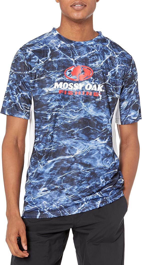 Mens Mossy Oak Fishing Short Sleeve Camo Shirt