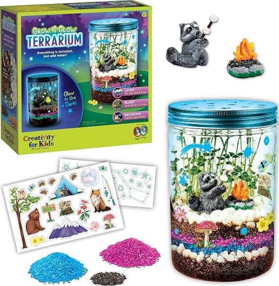Creativity for Kids Grow 'N Glow Terrarium Kit - Educational Science Kits | Screen Free Summer Fun Activities | Gifts for Boys and Girls | Craft and STEM Projects (Ages 6+)