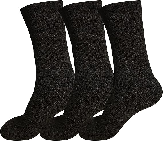 3 Pair Mens Heavy Duty Thick Winter Thermal Warm Hiking Knit Crew Wool Boot Socks Size 8-13