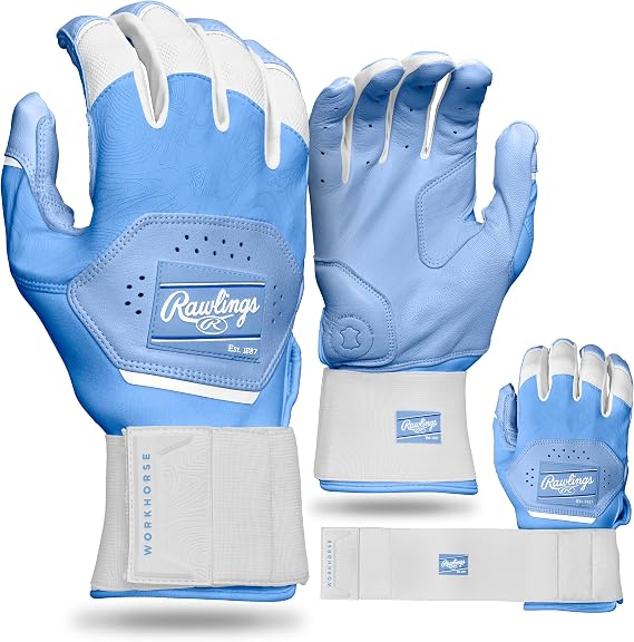 Rawlings | Workhorse Baseball Batting Gloves | Compression Strap | Adult Sizes | Multiple Colors