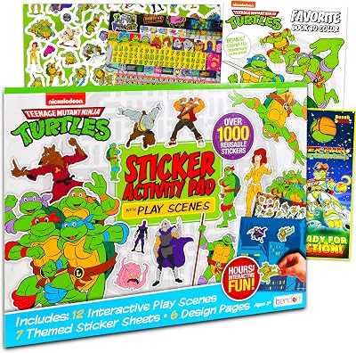 Teenage Mutant Ninja Turtles Activity Set with TMNT Coloring Book, Stickers, Games, Puzzles and More Travel Activities Party Pack