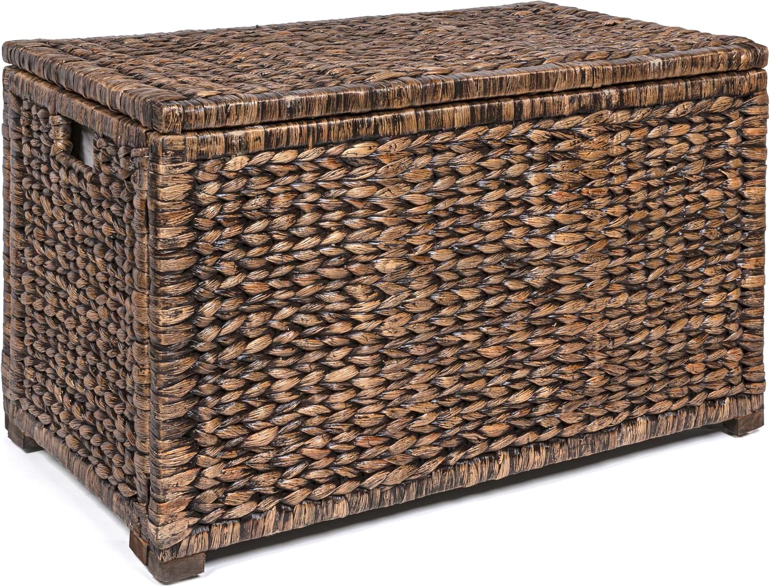 happimess HPM9005B Anada 30 Handwoven Wicker Weave Storage Trunk, Brown Wash, Collapsible for flat storage, for Office, Dorm Room, Living Room, Entryway, Bedroom, Dining Room