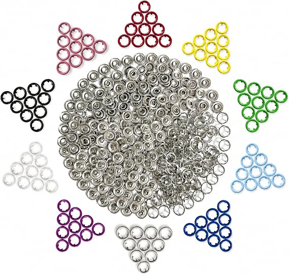 Snap Button Kit with Tool for Fabric,100 Sets Metal Snaps for Sewing(9.5mm)