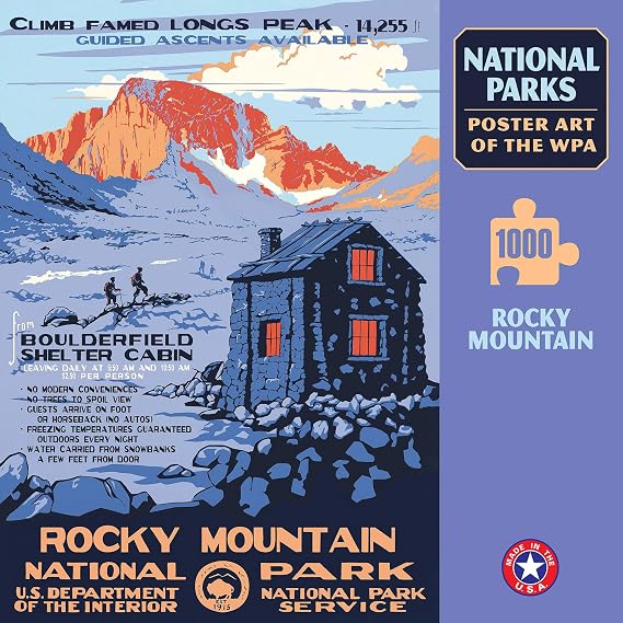 Rocky Mountain National Park Poster Art of The WPA 1000 Jigsaw Puzzle Games for Kids Adults Collector Item (Printed in USA)