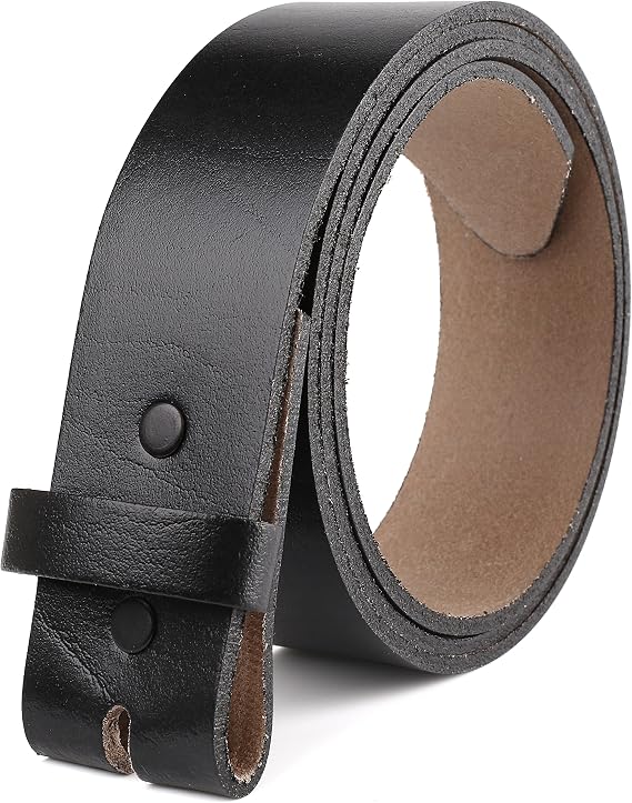 F&L CLASSIC Belt for buckle men Snap on Strap Full Grain One Piece Leather no buckle,1 1/2" Wide, USA