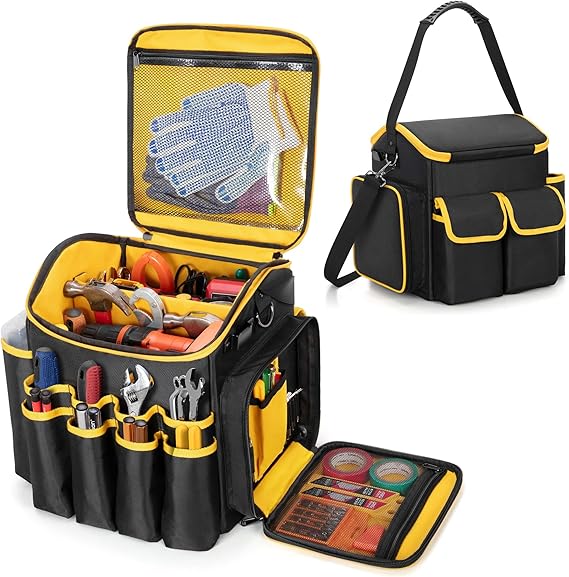 Marscamd Heavy Duty Tool Bag with a Detachable Divider & Multiple Pockets