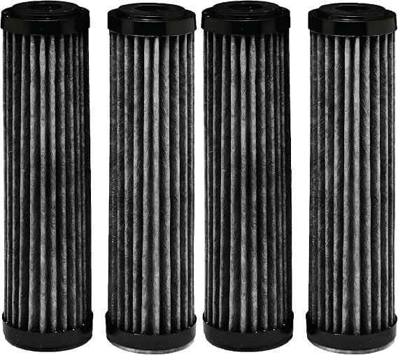 EcoPure EPW2F Premium Fact Universal Whole Home Filter (4 Pack), 1 Count (Pack of 2), Dark Gray/Black