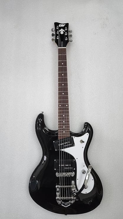 IYV 6 String Solid-Body Electric Guitar, Right, Black (ISMR-200)