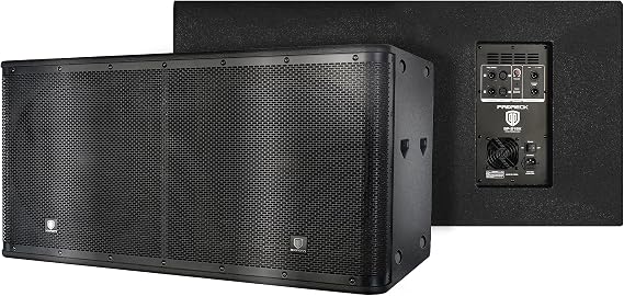 PRORECK SP-218X Active Powered PA DJ Subwoofer Cabinet Dual 18 inch 5000W P.M.P.O with Class-D Amplifier,3 DSP Presets-Monitor, 3" Voice Coil Bass Reinforcement, Black, for Wedding, Party, Concert