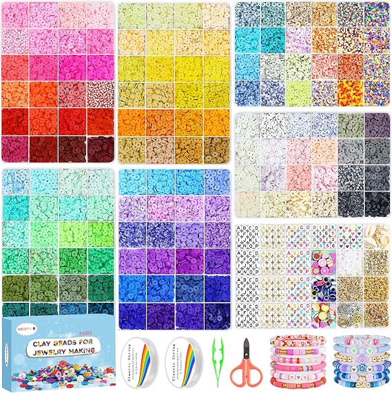 Redtwo 23000Pcs Clay Beads Friendship Bracelet Making Kit