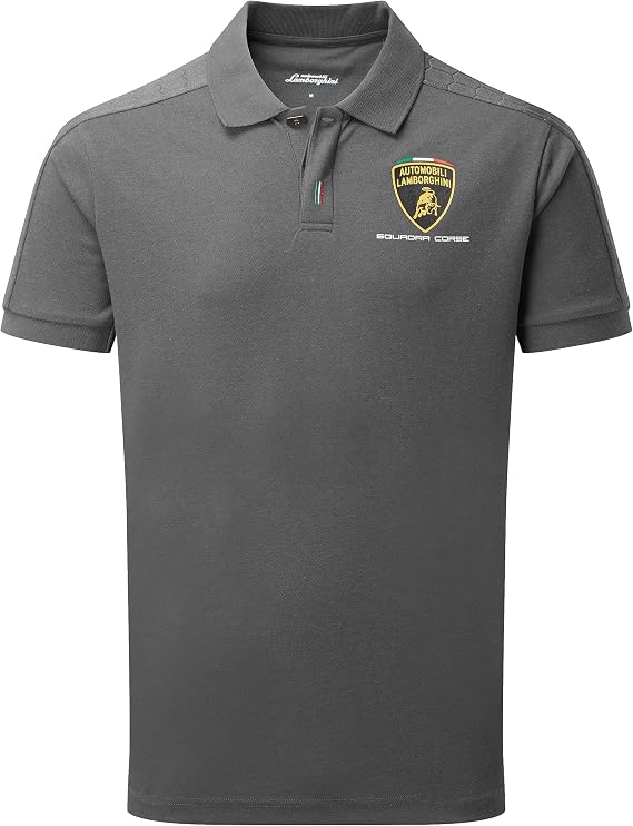 Lamborghini Squadra Corse Men's Travel Polo Shirt Grey