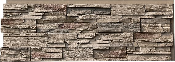 NextStone Polyurethane Faux Stone Siding Panel- Country Ledgestone Teton Buff 43.5 in x 15.5 in. for Home Improvements/DIY Friendly (4-Pack)