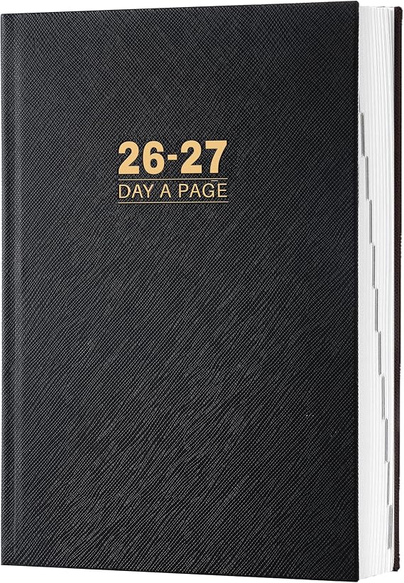 2026-2027 Diary - Diary 2026-2027 Full Page Per Day, Page A Day Calendar, Jul. 2026 - Jun. 2027, 5.8" x 8.4", Agenda for 365 Days - Hardcover Black