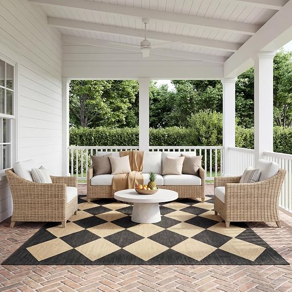 nuLOOM Sabina Dark Grey Trellis Indoor/Outdoor Area Rug, 7' x 9'