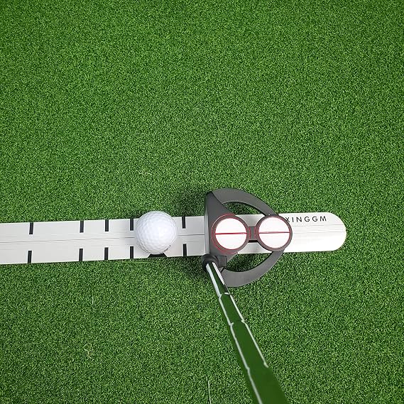 Golf Putting Trainer | Indoor & Outdoor Putting Aid, Alloy Steel Alignment Rail & Ball