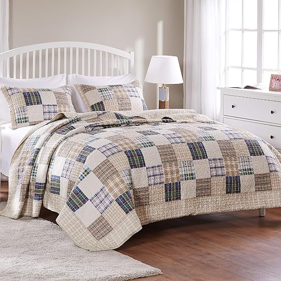 Greenland Home Oxford Quilt Set, Full/Queen, Multicolor, 3 Piece