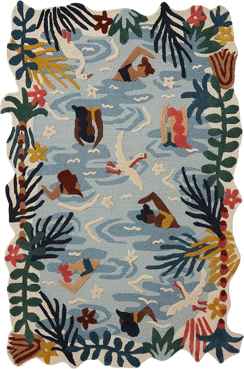 Justina Blakeney x Loloi Optimism Collection OPT-02 Ocean/Multi 2'-6" x 5'-0" Accent Rug
