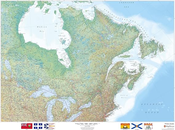 Eastern Canada - 48" x 36" Laminated Wall Map